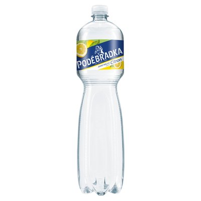 Obrázek Poděbradka Jemně perlivá s příchutí citron 1,5l
