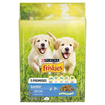 Obrázek Friskies Junior s kuřetem a zeleninou s mlékem 500g