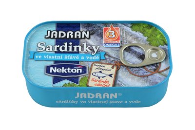 Obrázek Sardinky ve vlastní šťávě a vodě JADRAN EO 125 g