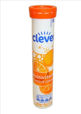 Obrázek clever Multivitamin šumivé tablety s pomerančovou příchutí 20 ks 80g