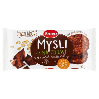 Obrázek Emco Mysli na Zdraví Ovesné sušenky čokoládové 60g