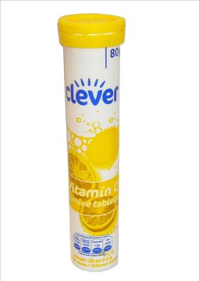 Obrázek clever Vitamin C šumivé tablety s citronovou příchutí 20 ks 80g