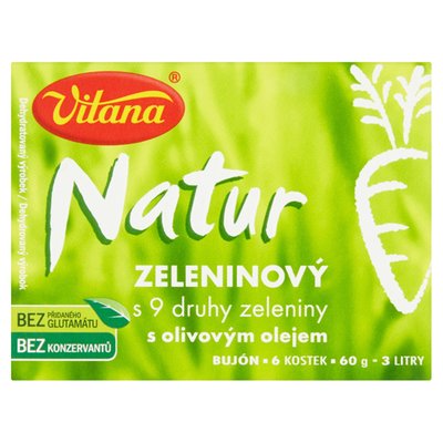 Obrázek Vitana Natur Zeleninový bujón s 9 druhy zeleniny s olivovým olejem 60g