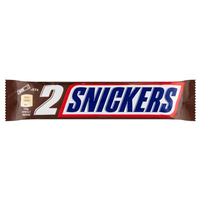 Obrázek Snickers Mléčná čokoláda plněná nugátem, karamelem a praženými arašídy 2 x 37,5g (75g)