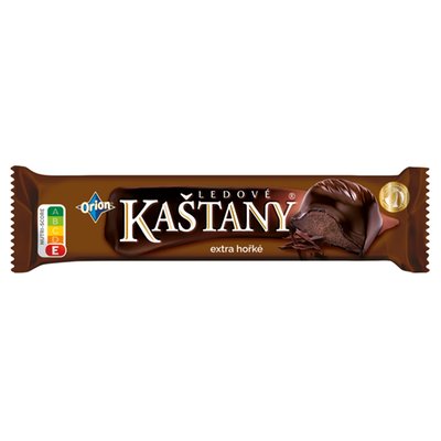 Obrázek ORION LEDOVÉ KAŠTANY tyčinka v extra hořké čokoládě s kakaovooříškovou náplní 45g