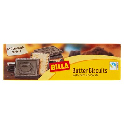 Obrázek BILLA Máslové sušenky s hořkou čokoládou 125g
