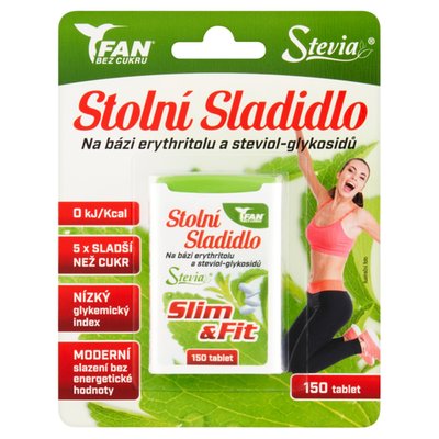 Obrázek FAN Sladidla Stevia Slim & Fit stolní sladidlo 150 tablet 7,8g