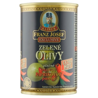 Obrázek Franz Josef Kaiser Exclusive Zelené olivy plněné pálivou paprikovou pastou 300g