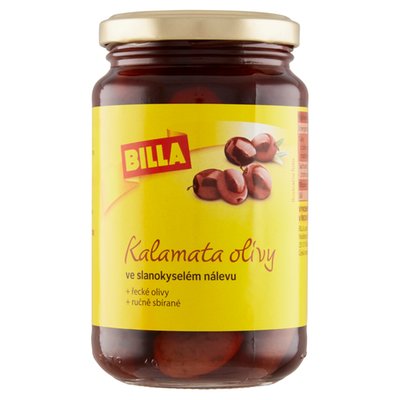 Obrázek BILLA Kalamata olivy ve slanokyselém nálevu 350g