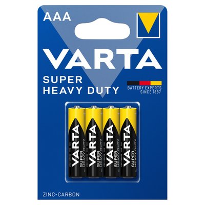 Obrázek VARTA Super Heavy Duty AAA zinko-uhlíkové baterie 4 ks