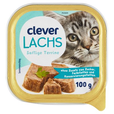 Obrázek clever Kompletní krmivo pro kočky s lososem 100g