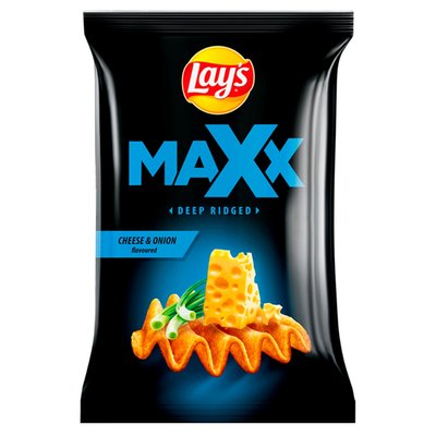Obrázek Lay's Maxx Smažené bramborové lupínky s příchutí sýra a cibulky 130g