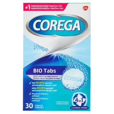 Obrázek Corega Bio Tabs čistící tablety na zubní náhrady 30 ks
