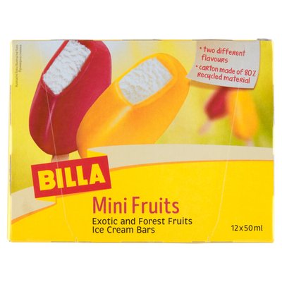 Obrázek BILLA Mini Fruits mražený krém 12 x 50ml (600ml)