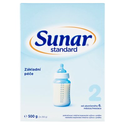 Obrázek Sunar Standard 2 pokračovací kojenecké mléko 2x 250g (500g)