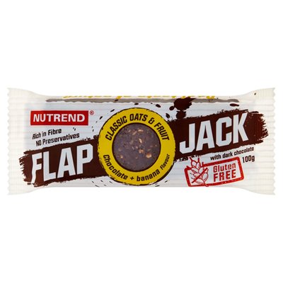 Obrázek Nutrend Flap Jack Gluten free příchuť čokoláda + banán s hořkou čokoládou 100g