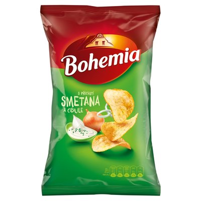 Obrázek Bohemia Chips s příchutí smetana a cibule 140g