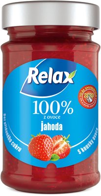 Obrázek Relax 100% z ovoce Jahoda 220 g sklo