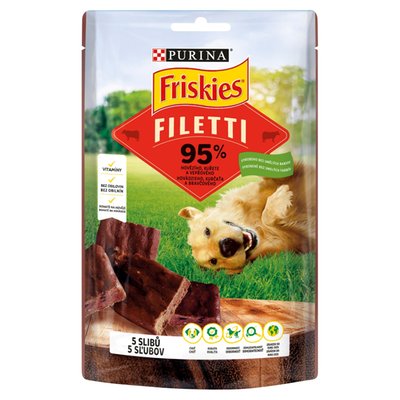 Obrázek FRISKIES FILETTI, 95 % hovězího, kuřete a vepřového 70g
