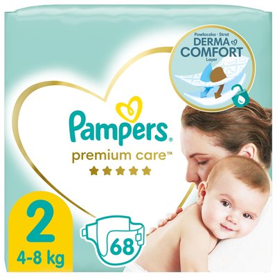 Obrázek Pampers Premium Care Velikost 2, Plenky 68 ks, 4kg-8kg