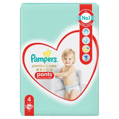 Obrázek Plenkové Kalhotky Pampers Premium Care Velikost 4, Kusů, 9kg-15kg