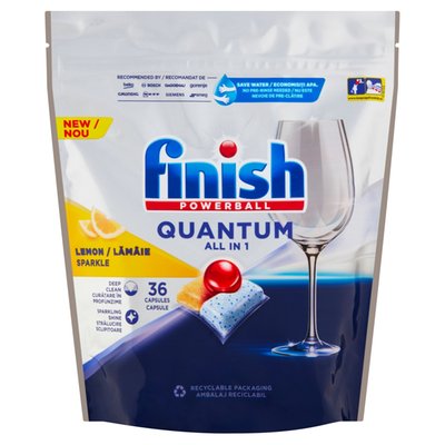 Obrázek Finish Powerball Quantum All in 1 Lemon Sparkle kapsle do myčky nádobí 36 ks 374,4g