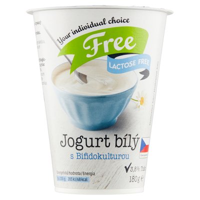 Obrázek Free lactose free Jogurt bílý s bifidokulturou 180g