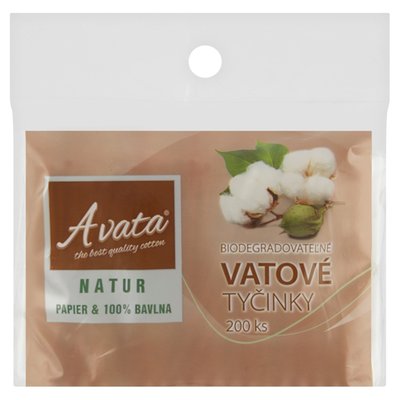 Obrázek A vata Natur vatové tyčinky (papír+bavlna) 200ks
