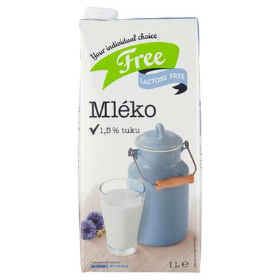 Obrázek Free lactose free Mléko 1,5% tuku UHT 1l
