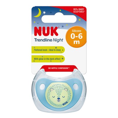 Obrázek NUK Silikonový dudlík DEN & NOC (0-6m.) BOX