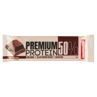 Obrázek Nutrend Premium Protein 50 Bar příchuť čokoláda 50g