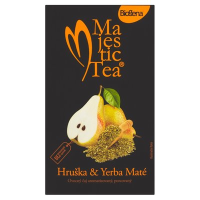 Obrázek Biogena Majestic Tea Hruška & Yerba Maté ovocný čaj aromatizovaný porcovaný 20 x 2,5g