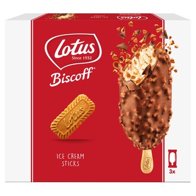 Obrázek Lotus Biscoff Mražený krém smetanový s kousky karamelizovaných sušenek 3 x 90ml (270ml)