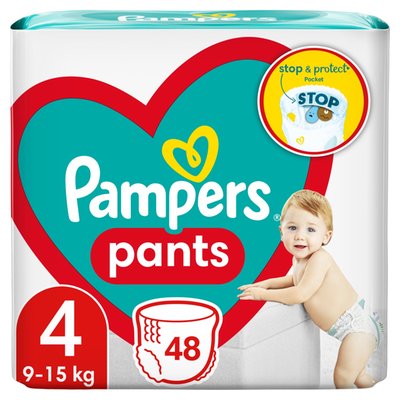 Obrázek Pampers Pants Plenkové Kalhotky Velikost 4, 48 Plenek, 9kg-15kg