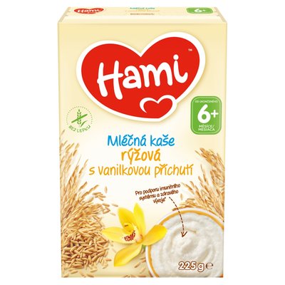 Obrázek Hami mléčná kaše rýžová s vanilkovou příchutí 225g