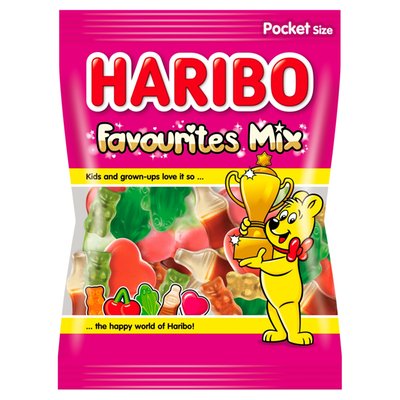 Obrázek Haribo Favourites Mix ovocné želé s pěnovými cukrovinkami a příchutí koly 80g