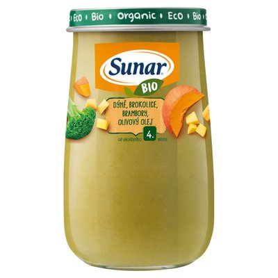 Obrázek Sunar Bio příkrm dýně, brokolice, brambory, olivový olej 190g