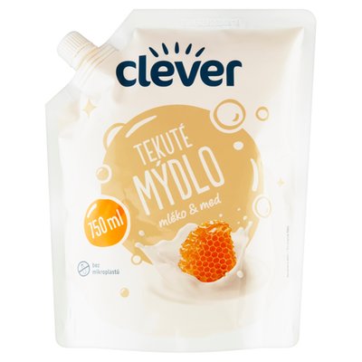 Obrázek clever Tekuté mýdlo náhradní náplň mléko & med 750ml