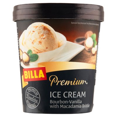 Obrázek BILLA Premium Mražený krém smetanový s příchutí Bourbon vanilky 500ml