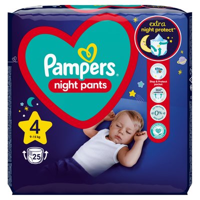 Obrázek Pampers Night Pants Plenkové Kalhotky Velikost 4, 25 Kalhotek, 9kg-15kg