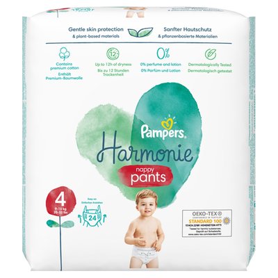 Obrázek Plenkové Kalhotky Pampers Pants Harmonie Velikost 4, 24 Plenky, 9kg-15kg