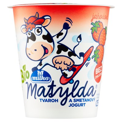 Obrázek Milko Matylda Jahodová bio tvaroh a smetanový jogurt 125g