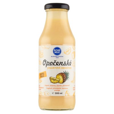 Obrázek Bohemilk Opočenské jogurtové smoothie jogurt, ananas, banán, pomeranč 300ml