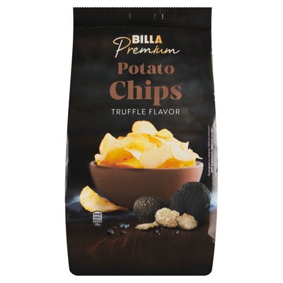 Obrázek BILLA Premium Smažené bramborové lupínky s příchutí lanýže 100g