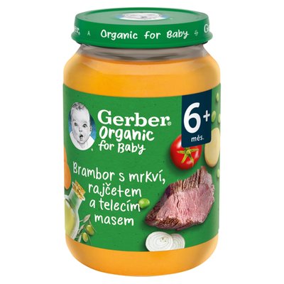 Obrázek Gerber Organic dětský příkrm zelenina s telecím masem 190g