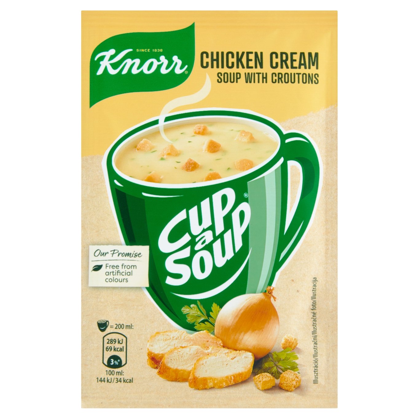 Knorr Cup a Soup Krémová kuřecí instantní polévka s krutony 16g