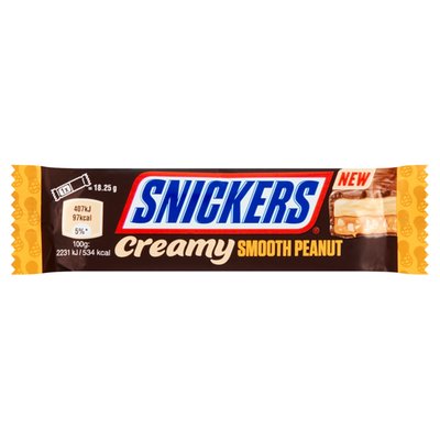 Obrázek Snickers Creamy mléčná čokoláda s náplní z arašídové pomazánky 2 x 18,25g (36,5g)