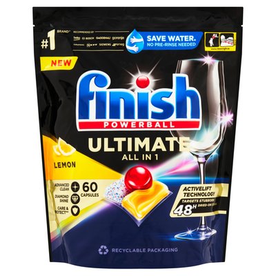 Obrázek Finish Powerball Ultimate All in 1 Lemon kapsle do myčky nádobí 60 ks 774g