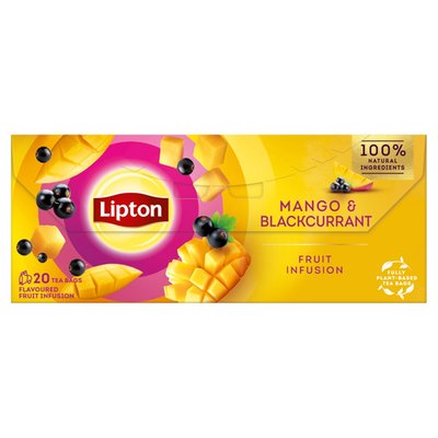 Obrázek Lipton Mango & Blackcurrant aromatizovaný ovocný nálev 20 sáčků 34g