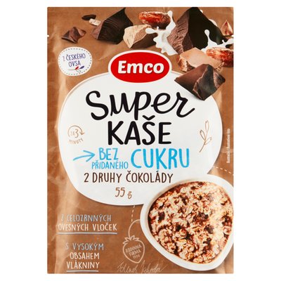 Obrázek Emco Super kaše 2 druhy čokolády 55g